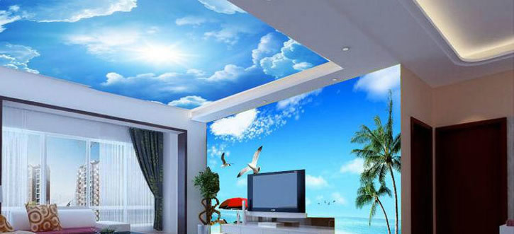 uv平板數(shù)碼打印機(jī)打印天花效果